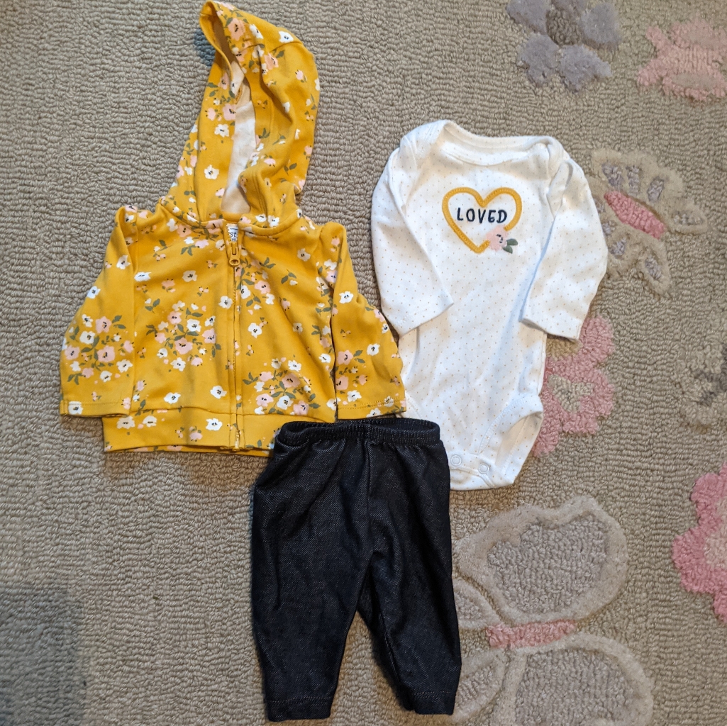 B2g1free 3 Piece Flower/Heart Jacket Set